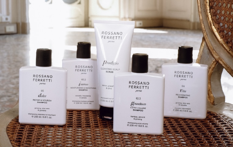 Image of Rossano Ferretti Parma's shampoos.