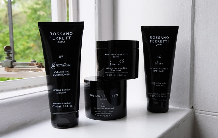 Image of Rossano Ferretti Parma's masks and conditioners.