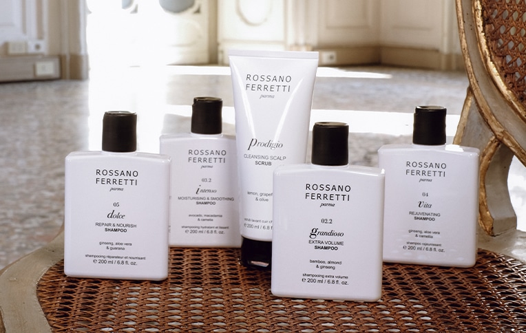 Image of Rossano Ferretti Parma's shampoos.