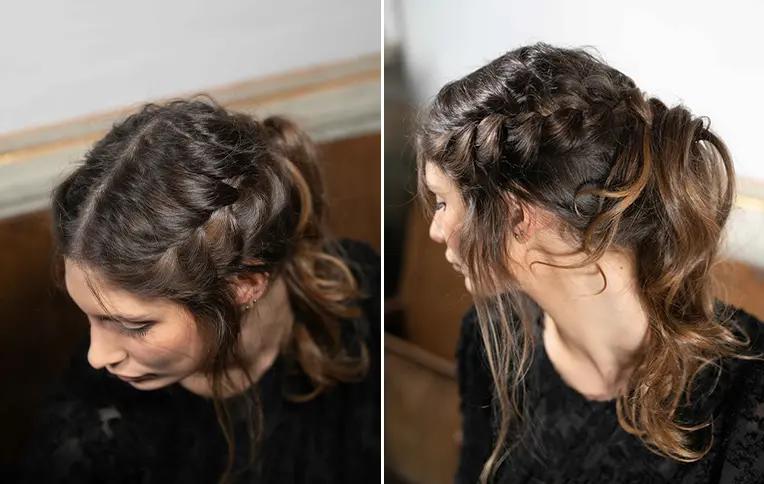 Girls with a French Ponytail hairstyle