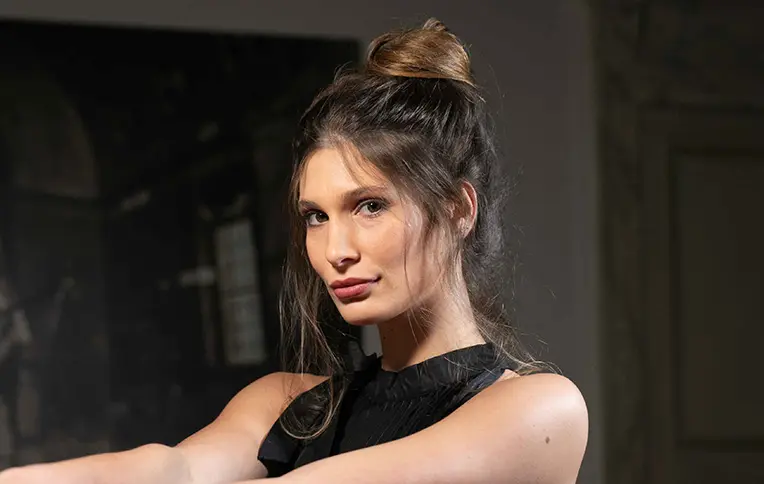 Girls with a Messy Romantic Updo hairstyle