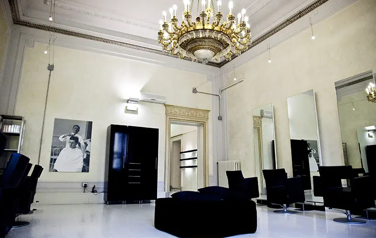 An interior view of the Rossano Ferretti hairspa in Parma.