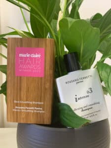 Rossano Ferretti Parma's Intenso smoothing shampoo with the marie claire hair awards