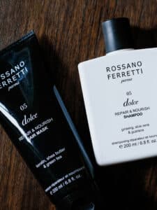 Image of Rossano Ferretti Parma's Dolce nourishing shampoo and the repair and nourish mask