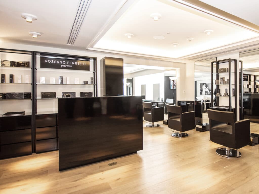 An image of the interior of a Rossano Ferretti Parma Hair Spa.