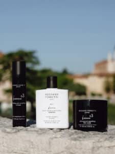 Image of Rossano Ferretti Parma's Intenso smoothing routine with the moisturising & smoothing shampoo, the softening & smoothing mask and the softening & smoothing serum.