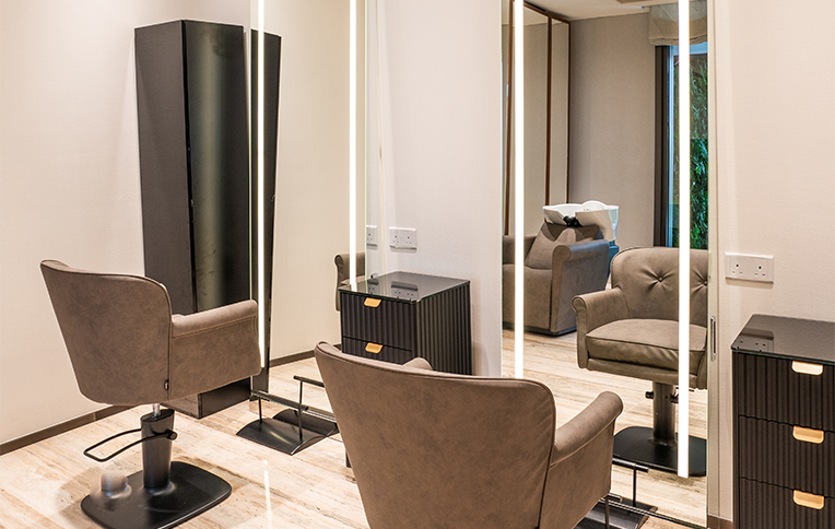 Interior of the Rossano Ferretti Parma Hairspa at the Rosewood in Hong Kong