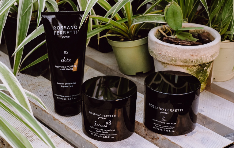 Dolce repair and nourish mask, Intenso softening & smoothing mask and Vita rejuvenating mask by Rossano Ferretti Parma