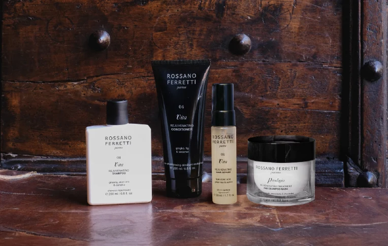 Rossano Ferretti Anti-Breakage Routine with Prodigio Regenerating Treatment, Vita Rejuvenating Shampoo, Conditioner and Serum 