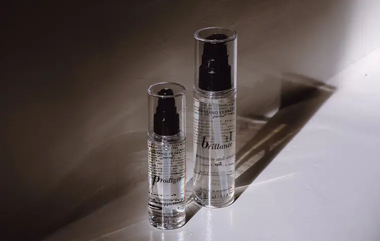 Prodigio Regenerating Oil and Brillante Protect & Shine Oil by Rossano Ferretti Parma.