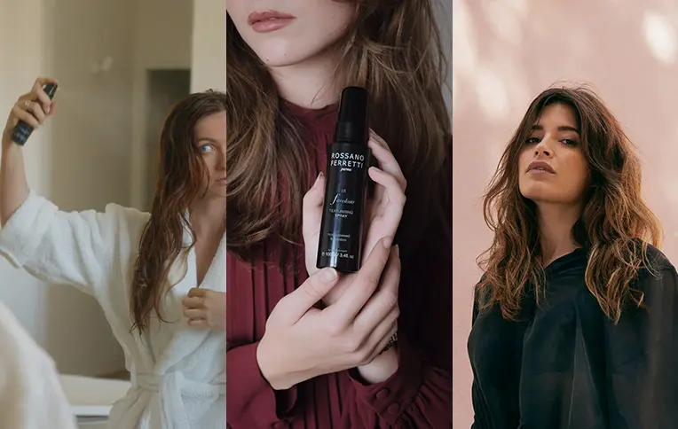 Girls applying Rossano Ferretti Parma's Favoloso Texturising Spray to their hair.