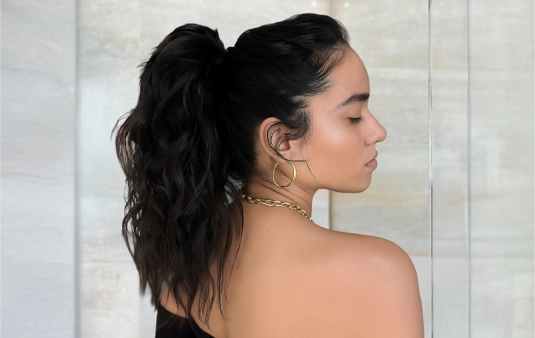 The wrap-around ponytail
