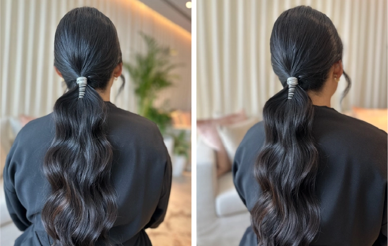 The cord-twist ponytail style 